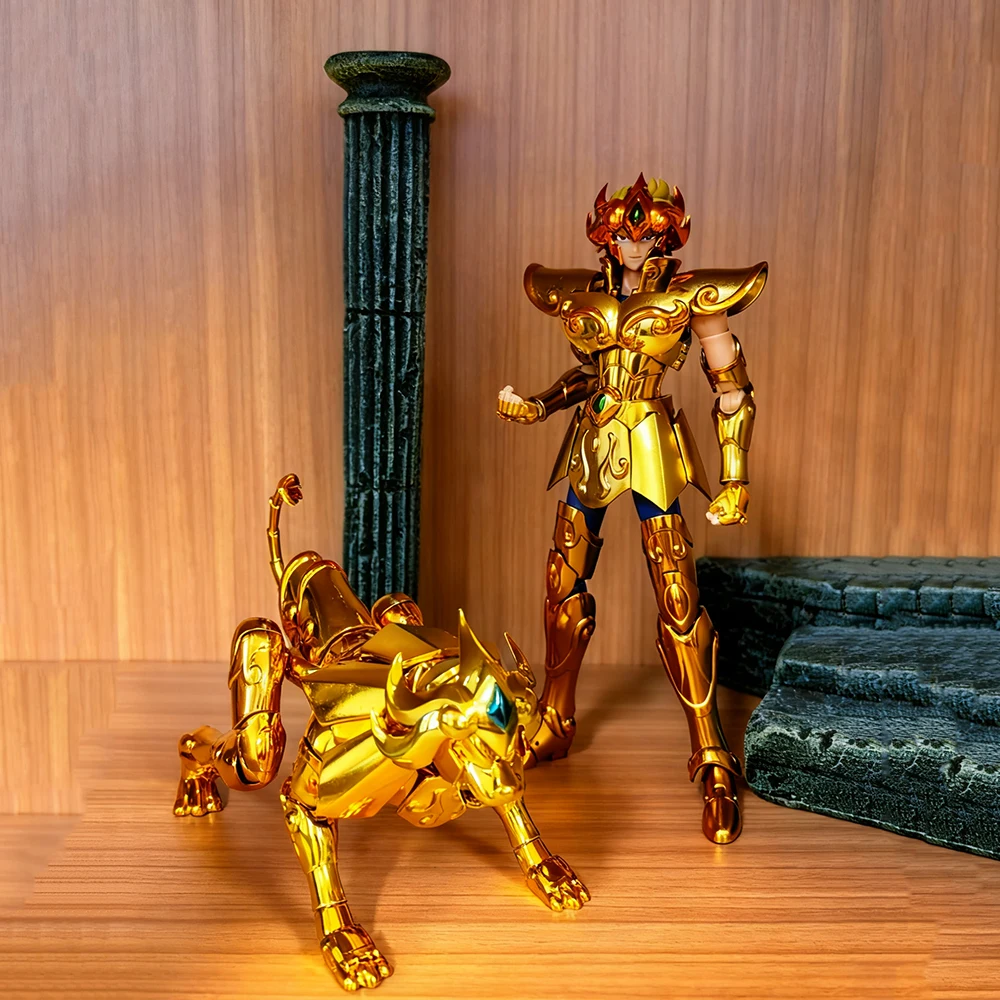 Saint Seiya Myth Cloth EX Leo Aiolia Totem/Objekt Gold CS Modell Ritter des Sternzeichens Anime Metallrüstung Actionfigur Spielzeug Geschenk