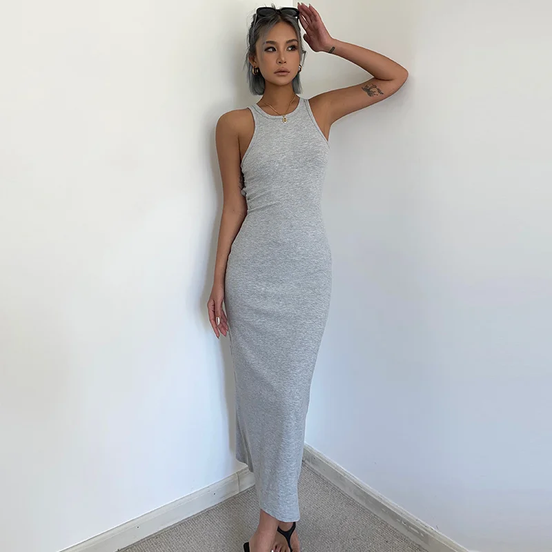 Sexy Spicy WOMENGAGA Girl Tight Back Hollow Long Dress Elegant High Grade Knitted Slim Straps For Summer Sweet Dresses 7M7H