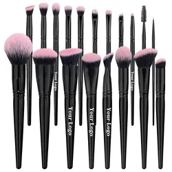 Print Logo Makeup Brushes Set 18pcs Professional Foundation Powder Eyeshadow Blushes Cosmetic Tool Wholesale 8sets Cruelty Free