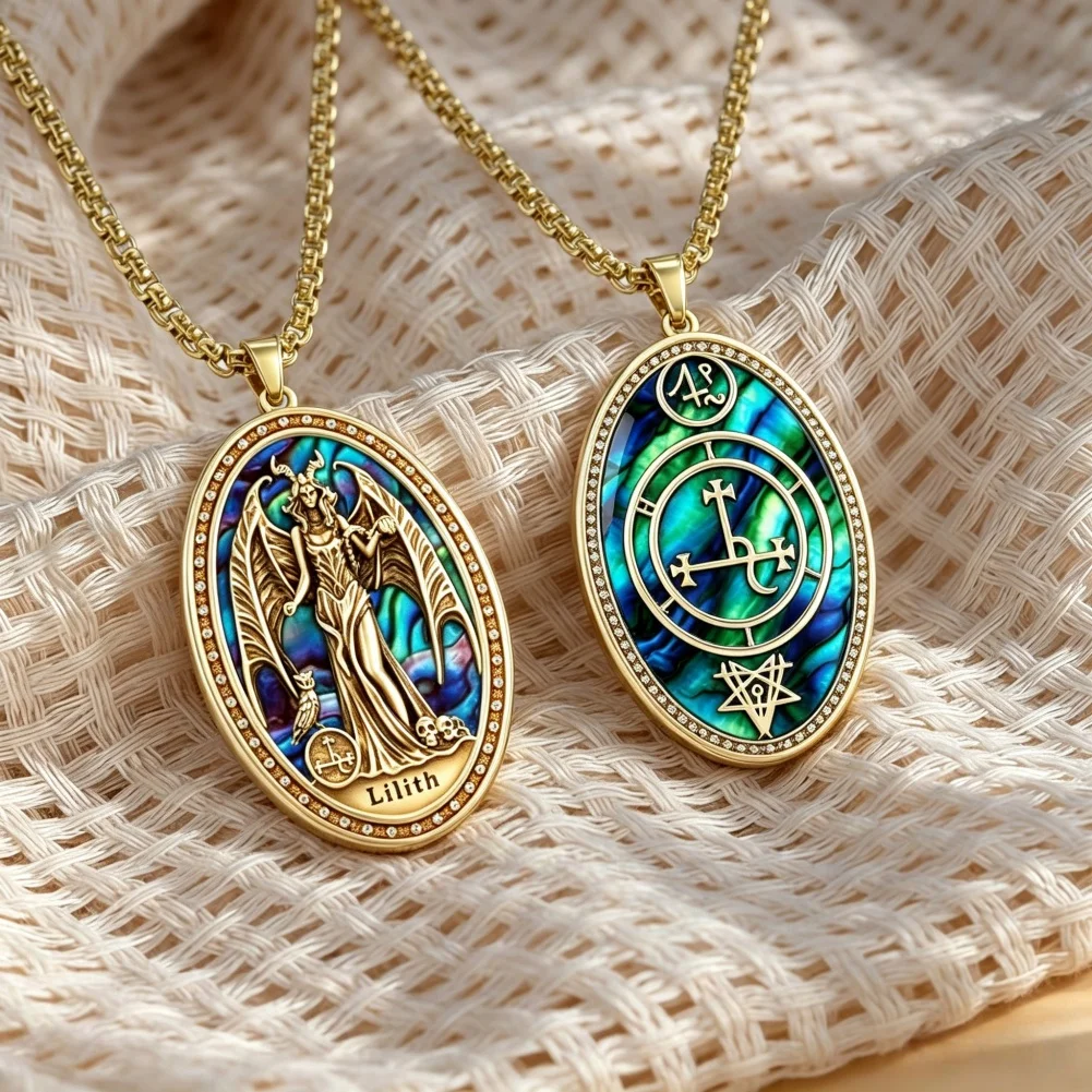 Goddess of Witches of Magic Hekate Pendant Necklace Ancient Greek Wiccan Pagan Triple Moon Protection Mystical Amulet Jewelry