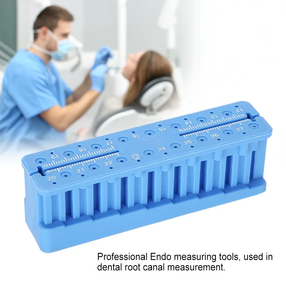 Blue Dental Root Canal Measuring Synthetic Plastic Mini Autoclavable Endodontic Block Files Dentist Instrument Ruler Equipment