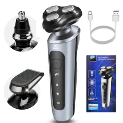 Navalha elétrica recarregável para homens, barbeador de rosto, USB, corpo inteiro, faca de lavagem de barba, aparador 3 em 1, recarregável, novo