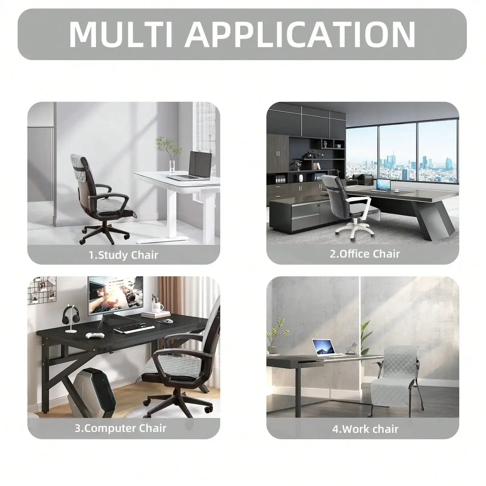 1pc Water-Resistant,Oil-Proof and Dust-Proof Chair Covers for Office Chairs, All-Season Universal Diamond-Grid Seat Covers