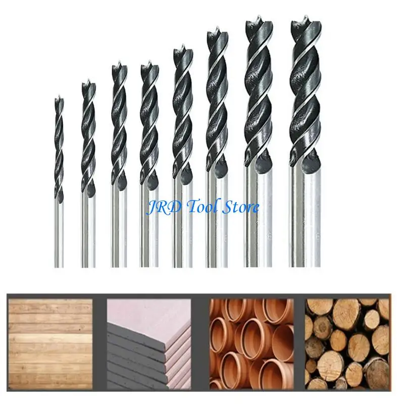 A2UD 8PCS khoan bit Set cho chế biến gỗ xoắn ốc bit bit bit bằng thép carbon cao lỗ bằng ván gỗ đặc biệt công cụ khoan bit