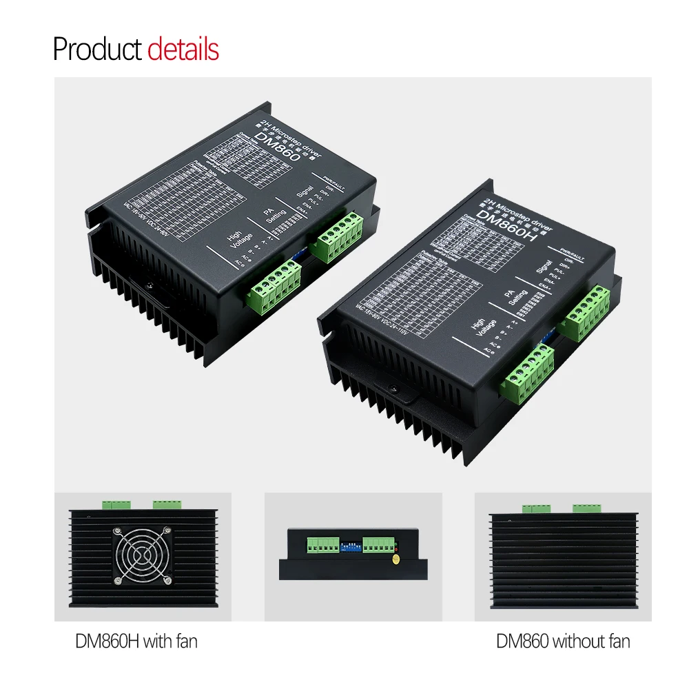 European Union 18~80VAC 24~110VDC 2.4A-7.2A DM860H Open Loop Nema 34 Stepper Motor Driver
