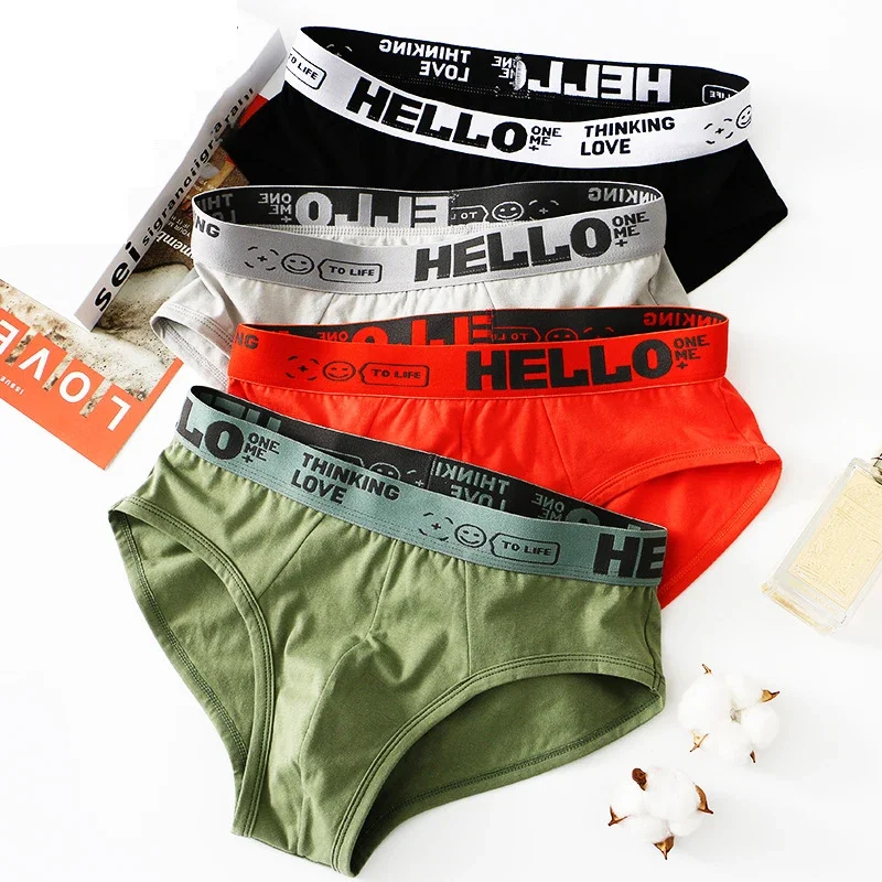 Fashion Versatile Solid Color Men\'s Triangle Underwear Cotton Underwear Student Triangle Underwear Wholesale