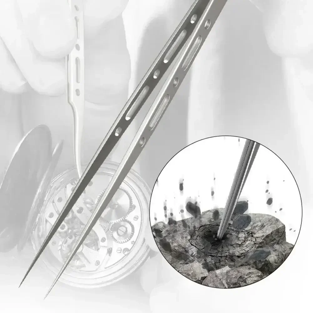 MECHANIC Extra Hard Anti-Magnetic Tweezer Stainless Steel Bent Pointed for Phone PCB Motherboard Soldering Repair Tweezers Tool