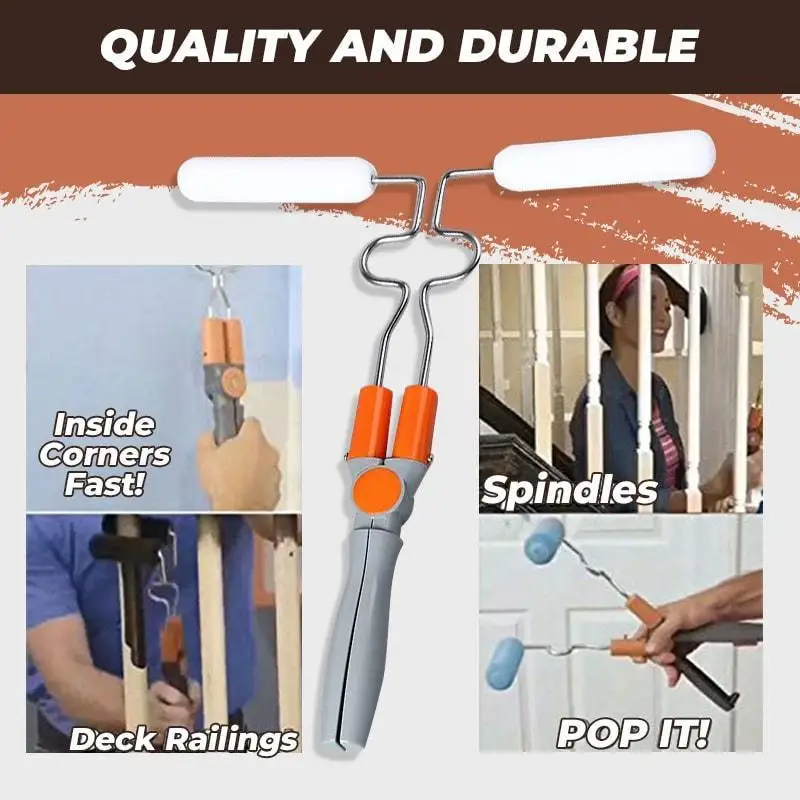 Verf Rollen Dubbele Dual Verf Roller Verstelbare Kwast Muur Hekwerk Hoeken Meubels Pijp Met 4 Sponzen Verf Levert