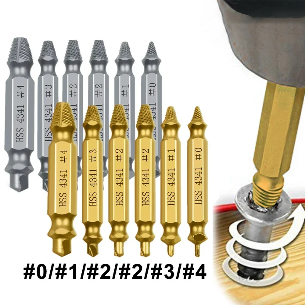 

4/5/6 PCS Damaged Screw Extractor Drill Bit Set Stripped Broken Screw Bolt Remover Extractor Demolition Tools