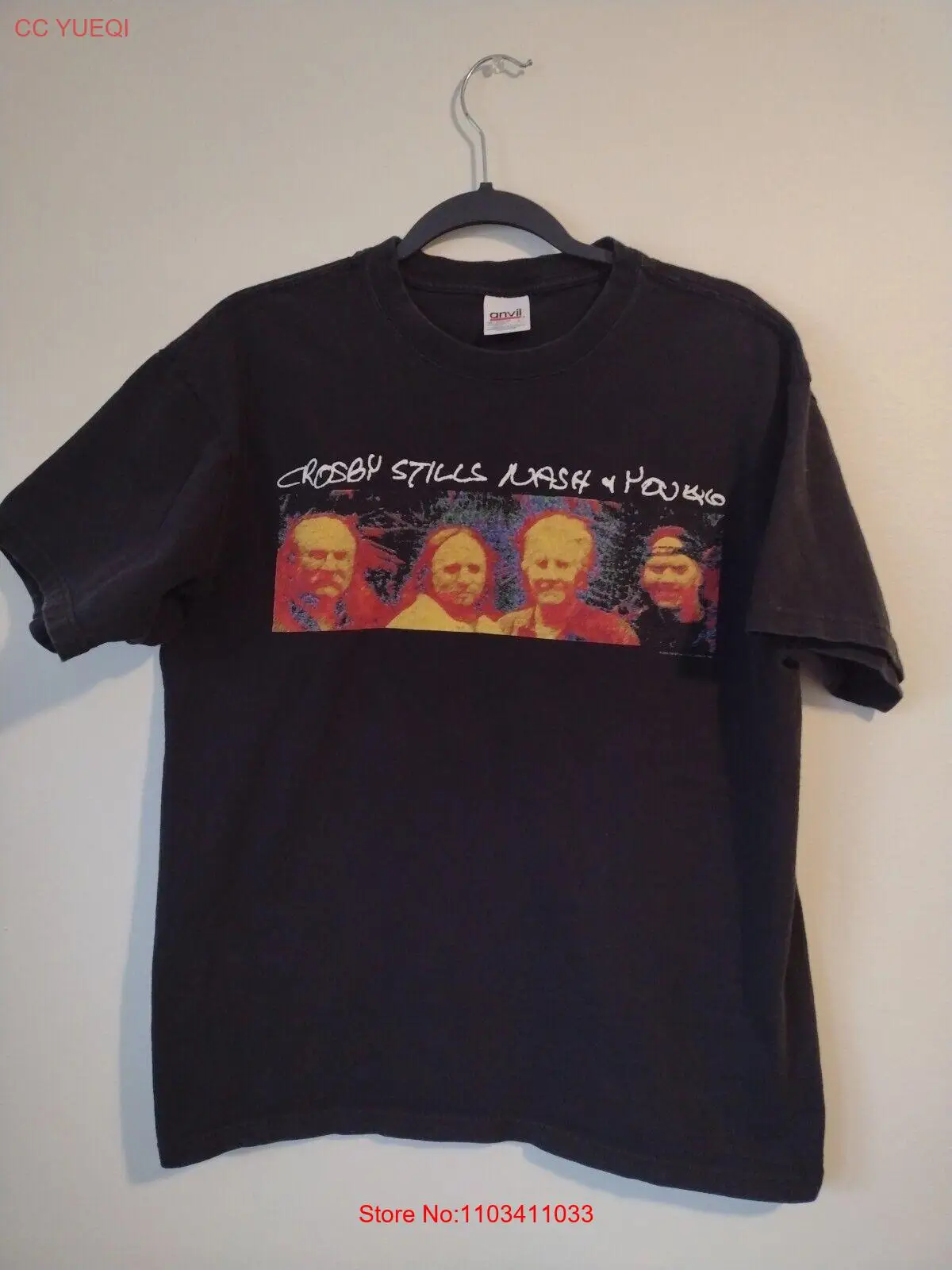 Винтажная Футболка CSNY для концертов, большой Нил Young