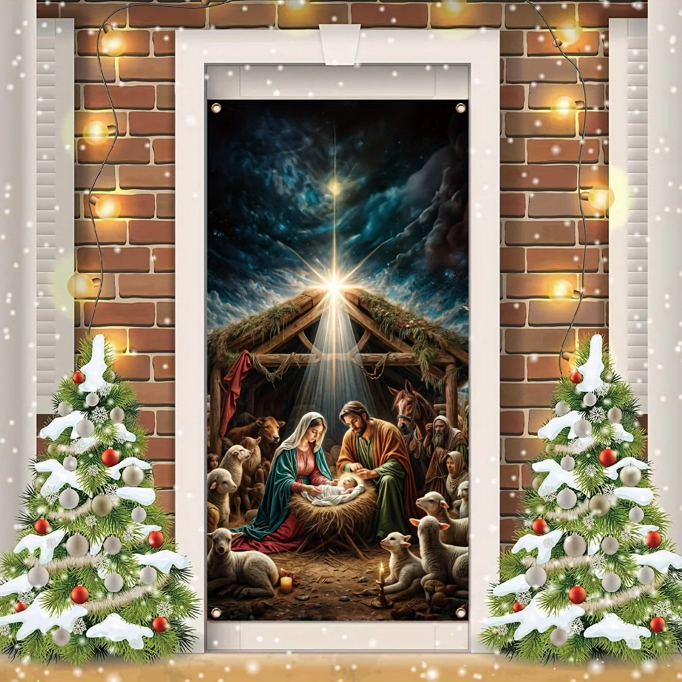 1pc Christmas Nativity Scene Door panel - 35.4\