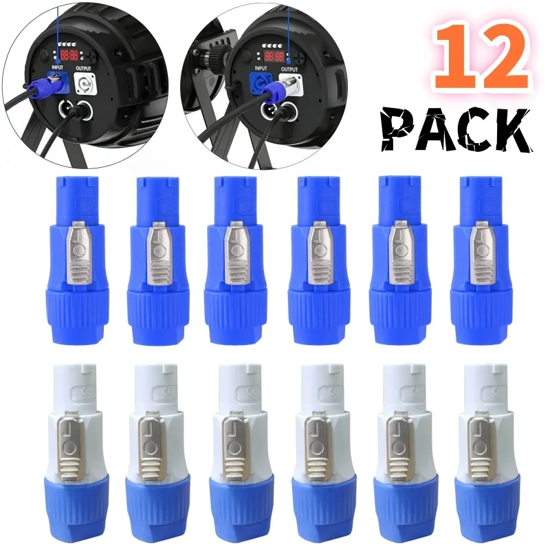 12pcs Stage Light Accessories, Audio Cable Connector Heads, Stage Lighting Connectors, Aviation Connectors, 3-Pin Audio Cable Plugs, LED Display Screen Plugs