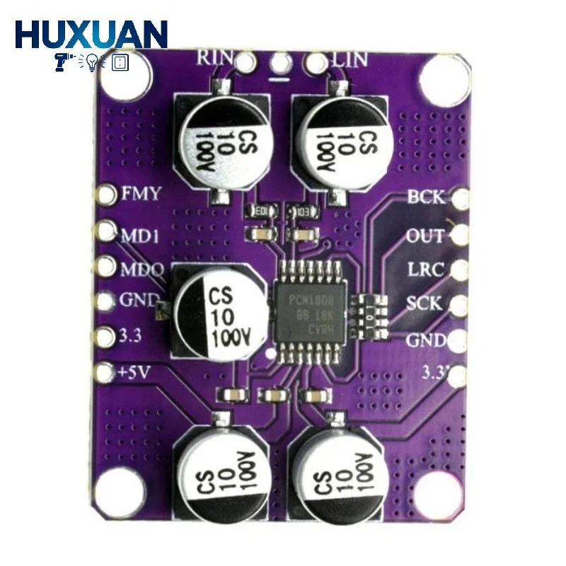 1/2 Pcs PCM1808 24-bit Stereo Audio ADC Module 105dB SNR Low Noise Amplifier Board for HiFi Player Home Audio Upgrade