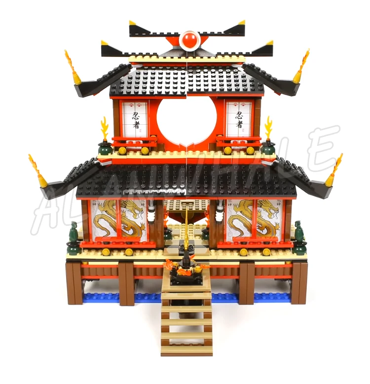 1210pcs Shinobi Fire Temple Fully Poseable Dragon Sword of Fire Skeleton Army 79140 Building Kits Toys Compatible With Bricks
