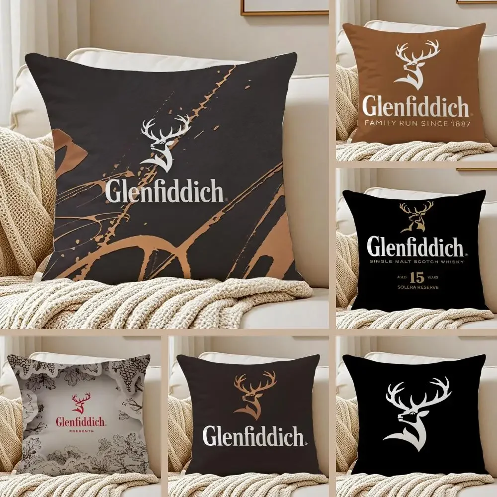 Funda de cojín personalizada The G-GlenfiddichS, funda de almohada estampada de doble cara de felpa corta y sedosa para sofá, regalo de decoración del hogar para todas las estaciones