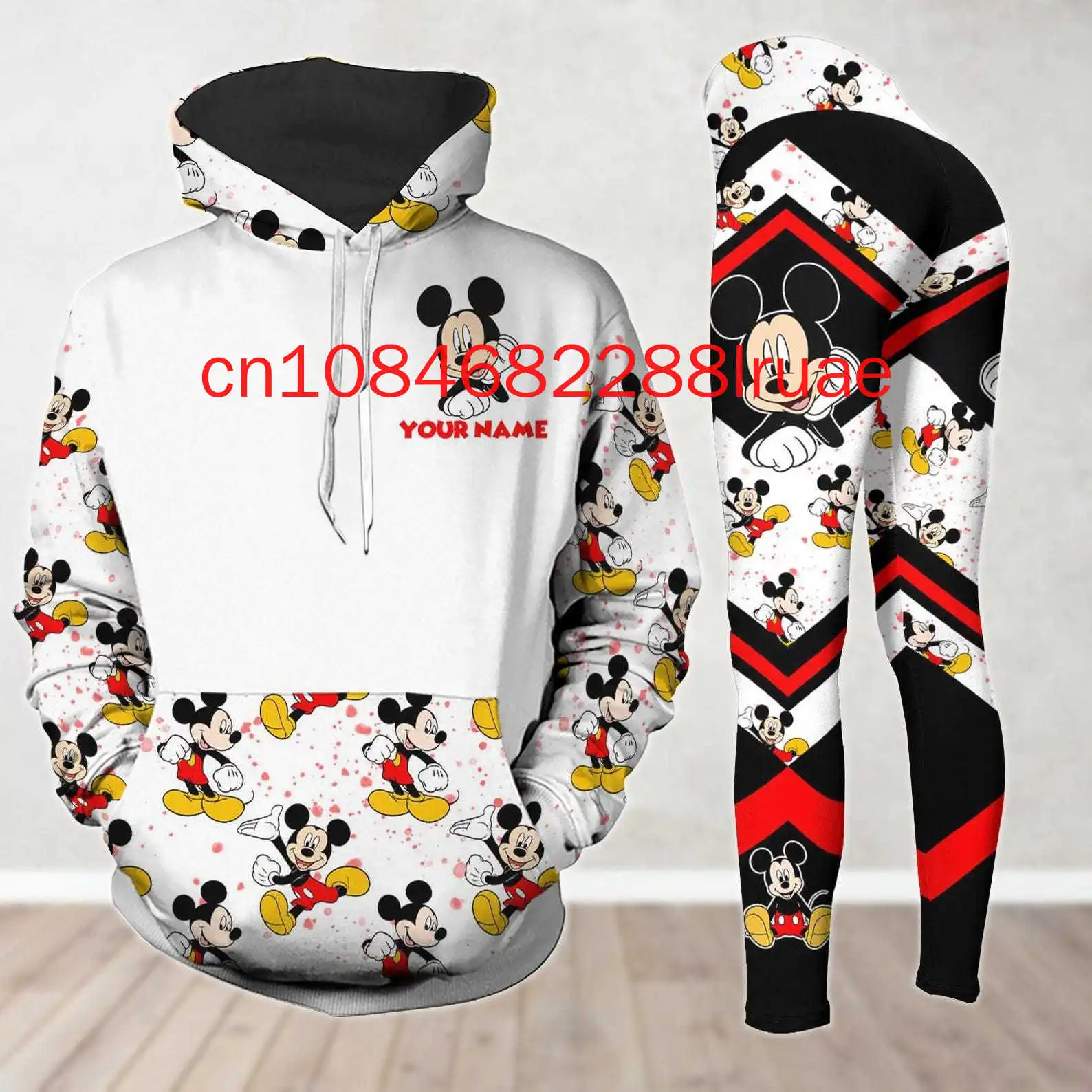 

Autumn and Winter New Mickey Mouse 3D Hoodie Women's Hoodie Yoga Pants Set Mickey Yoga Sweatpants Hoodie Fashion Sports Suit