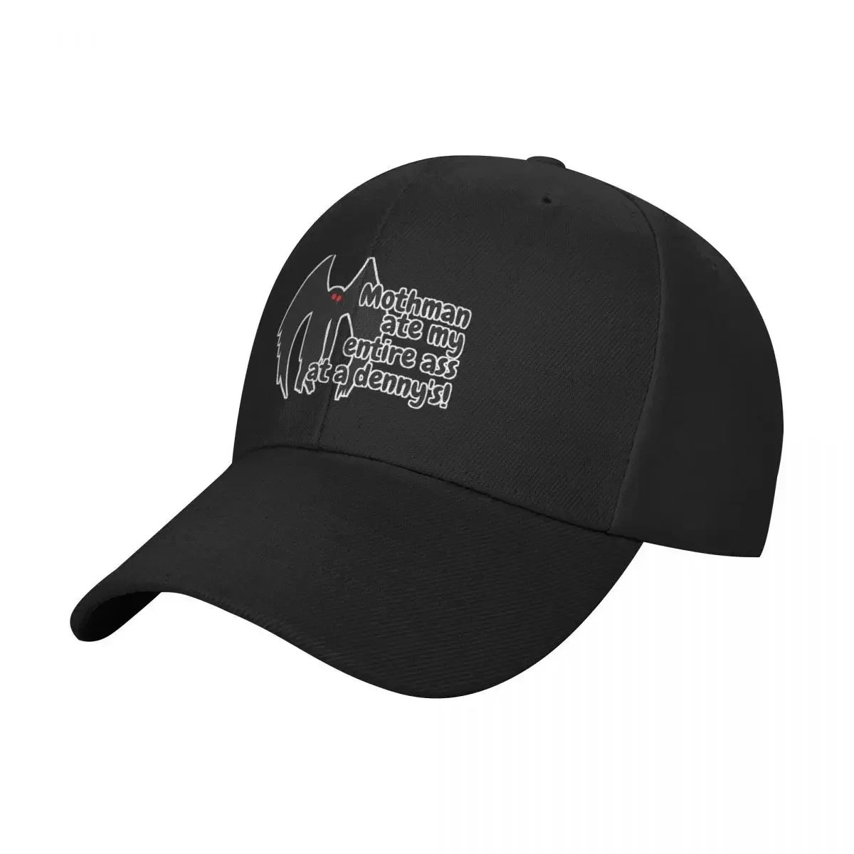New Mothman ate my entire ass at a Denny's! Funny vinyl cryptid bumper Baseball Cap black designer cap Golf Women Men's