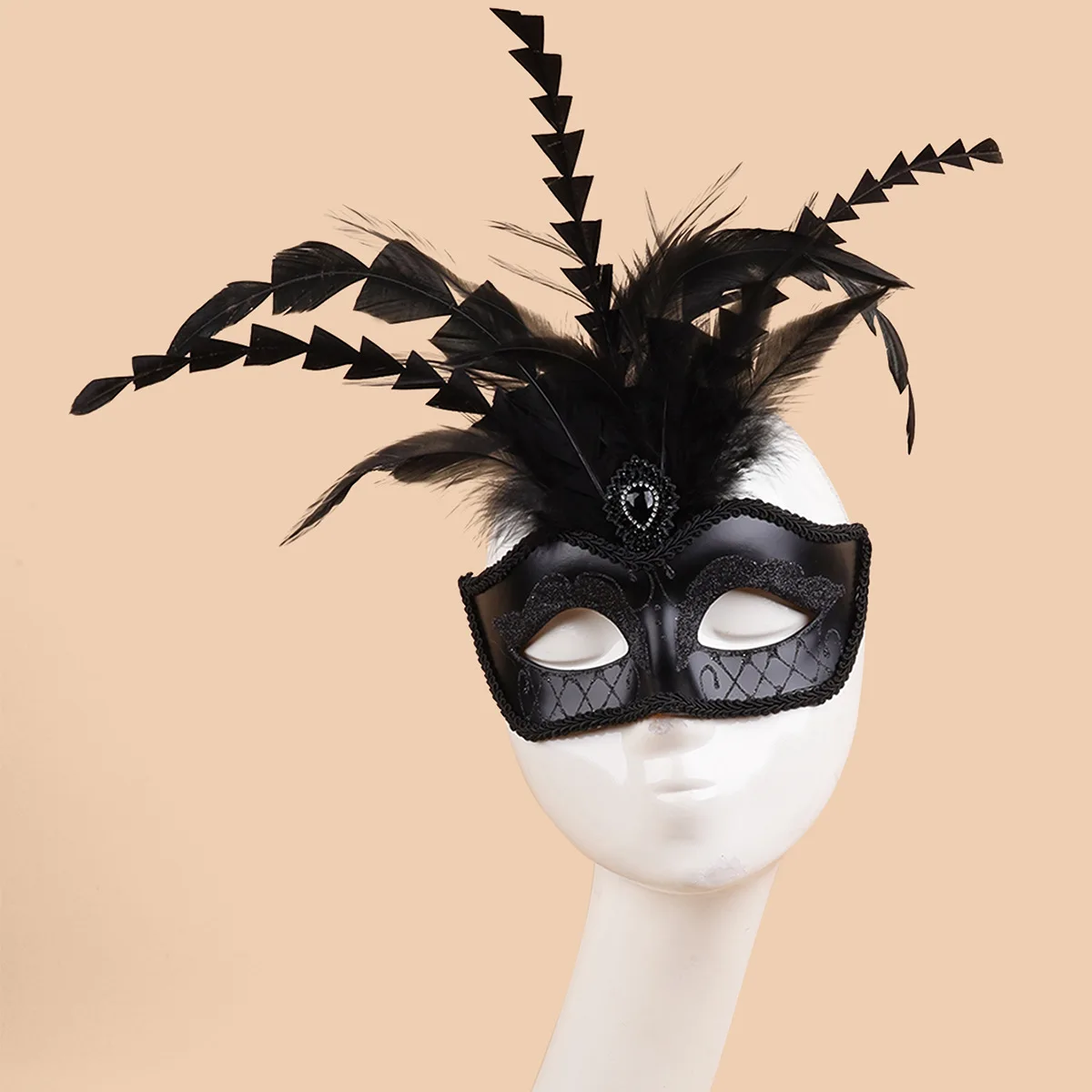 Masque pour les yeux Sexy plume eau diamant bal de mascarade vénitien Halloween fête déguisement accessoires de déguisement dame masque facial