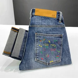 Jeans di alta qualità stampati alla moda di lusso a prezzi accessibili pantaloni elasticizzati casual alla moda da uomo slim fit skinny design