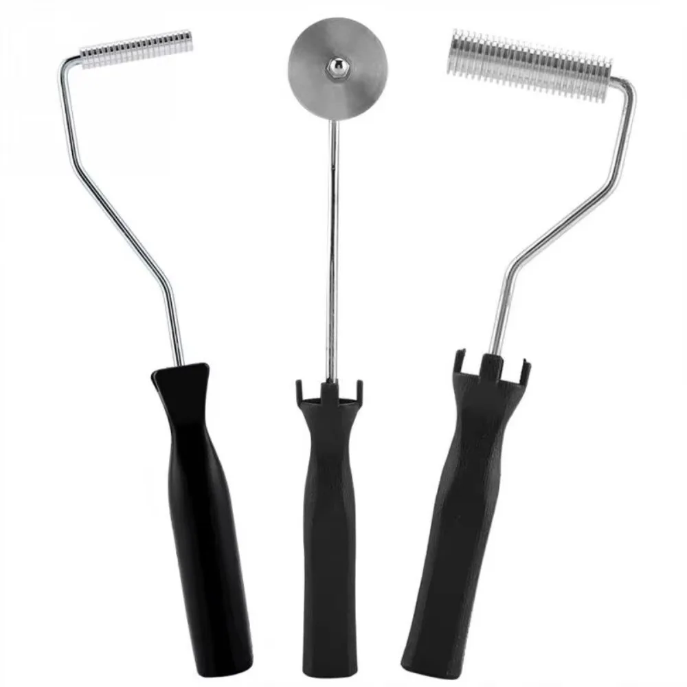 3pcs/set Non-slip Fiberglass Roller Tools Wear Resistant Multifunctional Fiberglass Bubble Paddle Tool Portable Aluminum Alloy
