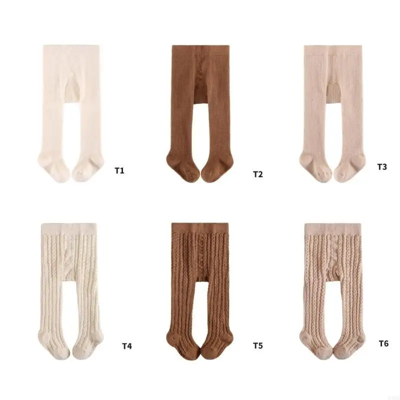 

D5QA Breathable Warm Cotton Leggings Baby Girl Footed Tights High Waist Pantyhose
