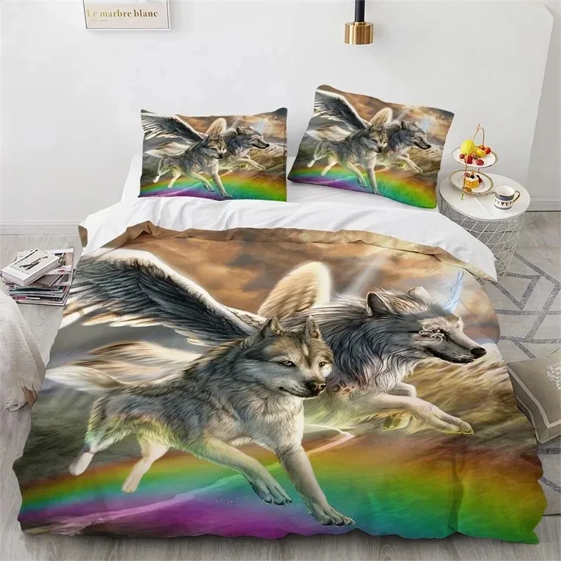 

Wolf Exotic Animal 3D NEW Duvet Cover Pillowcase Bedding Set Adult Boy Girl Bedroom Decoration Children Single Double Large