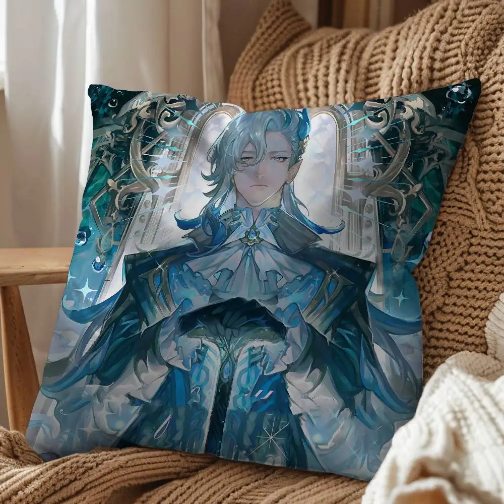 Furina Linnea Neuvillette Genshin Impact pillow cover living room sofa cushion cover bedroom bed pillow cover home decoration
