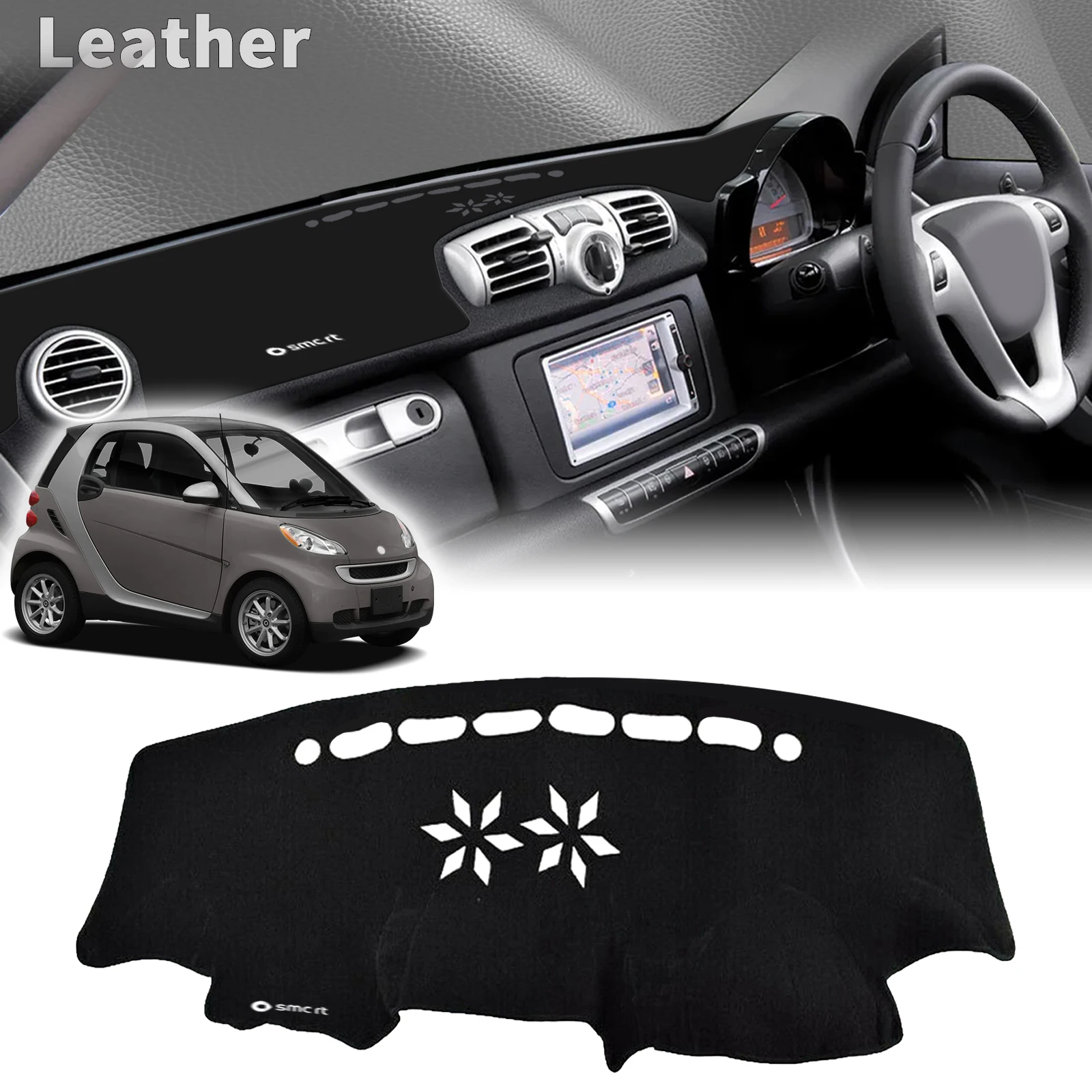 

for Smart Fortwo 2008 2009 2010 2011-2013 Car Accessories Dashmat Dashboard Cover Pad DashMat Sunshade Protective Carpet Leather