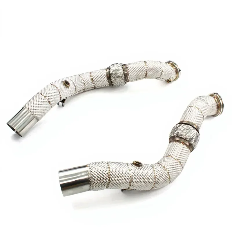 High Flow Catless Stainless Steel Exhaust Downpipes with 1.5mm Thickness for Maserati Ghibli 3.0