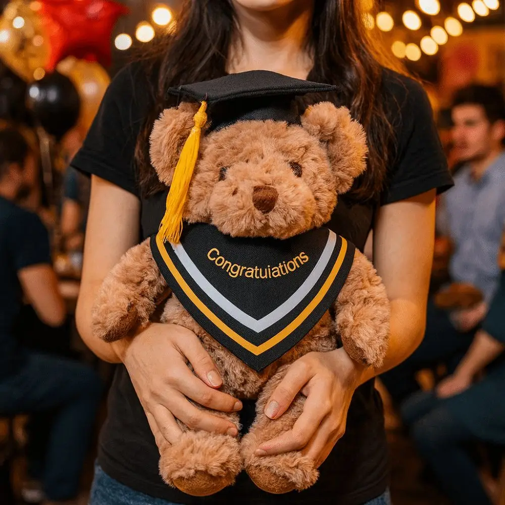 Temporada de formatura comemorativa urso brinquedo de pelúcia bonito 20cm médico urso boneca macio recheado doctoral boné urso animal boneca crianças presente