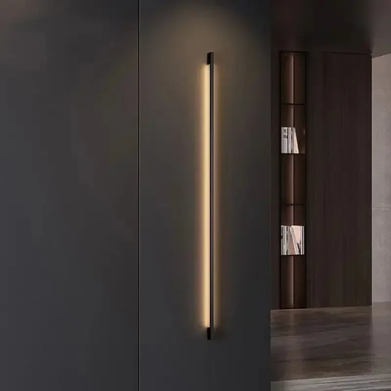 

Modern Intelligent Long Strip Wall Lamp Bedroom Bedside Lamp LED Linear Lamp Minimalist Living Room Sofa Background Wall Lam