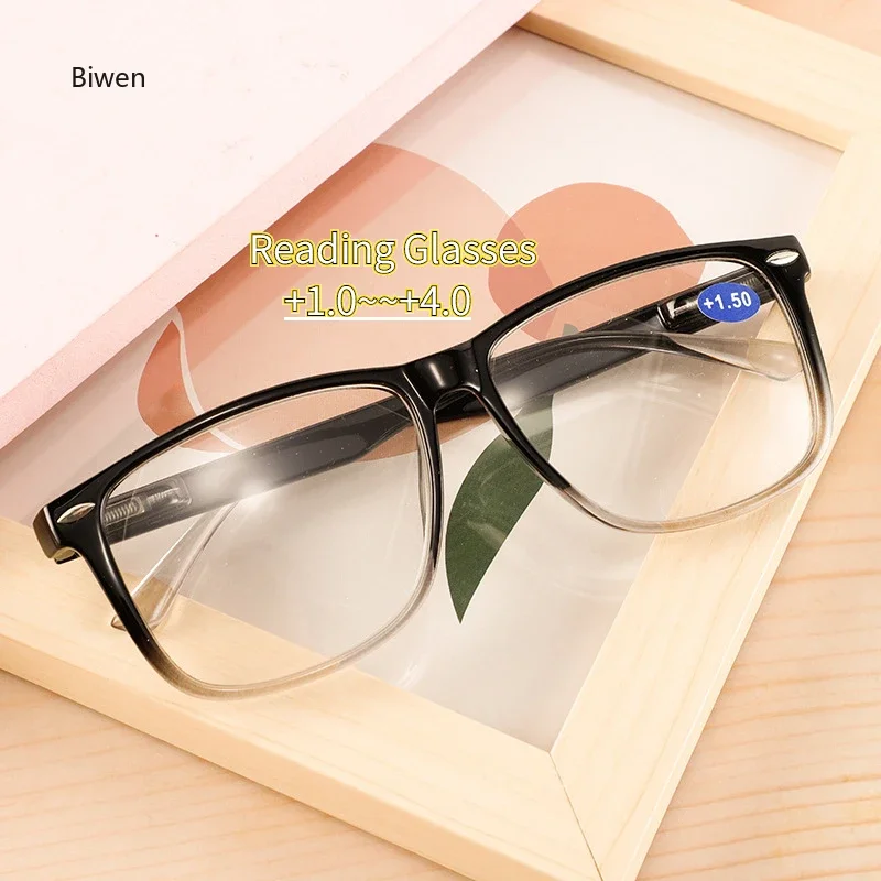 Full Frame Square Rreading Glasses Women Men Big Frame Reading Eyeglasses Female Male Spring Hinge Prescription Eyewear óculos