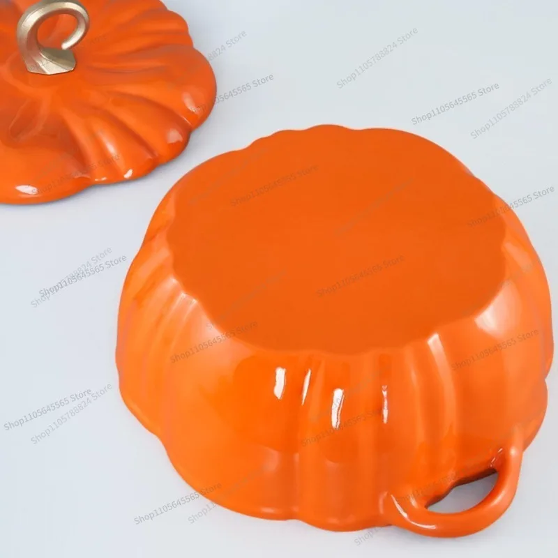 For Enamel Pumpkin Enamel Pot Soup Stew Multifunctional  Household Enamel Soup Pot Induction Cooker Universal