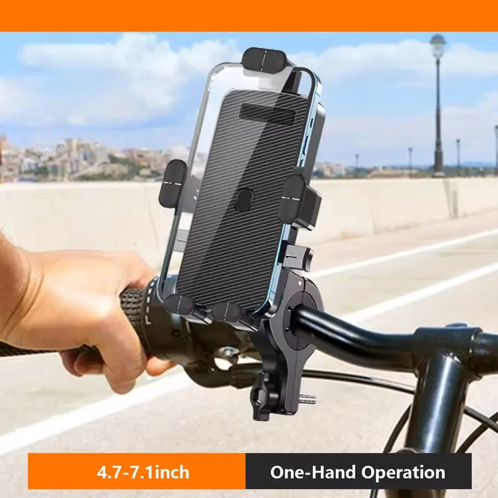 

Bike Phone Holder, Motorcycle Phone Holder, Handlebar Cell Phone Clamp for iPhone 17 16 15 More 4.7" to 6.8" Smartphones
