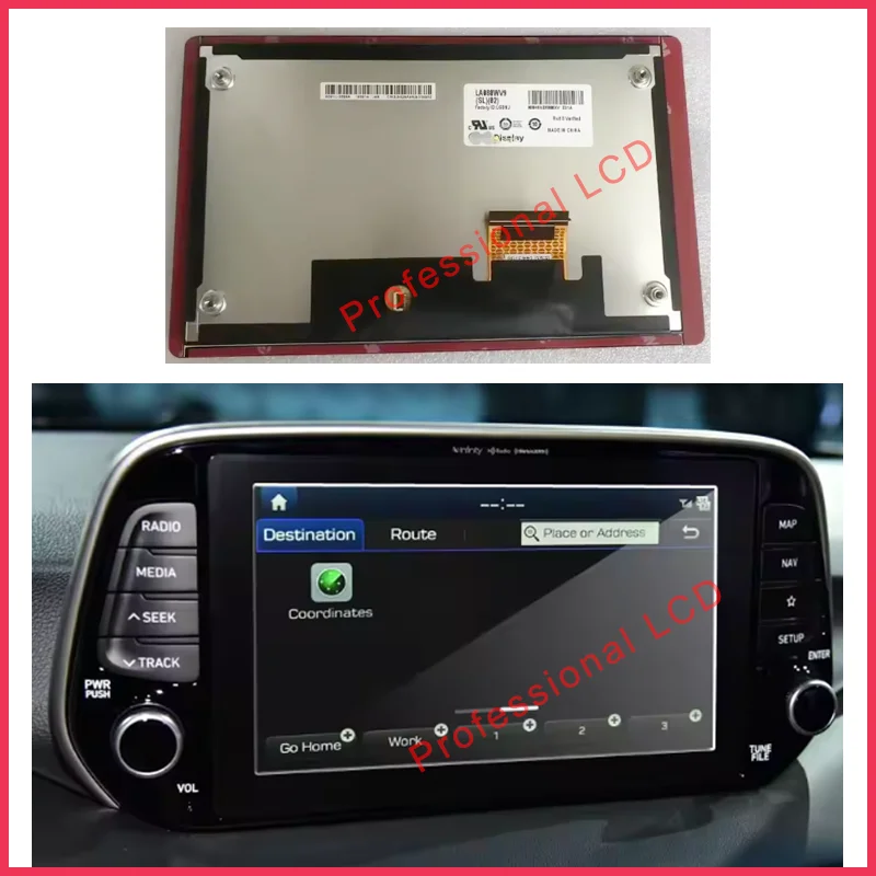 

LA080WV9-SL02 Original 8 Inch LA080WV9-SL04 LA080WV9-SL08 LA080WV9 LCD With Touch Screen For KIA Niro 2020/21/22 Navigation
