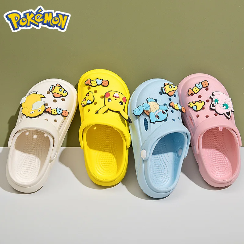 3style Anime Pokemon Childrens Slippers Pikachu Squirtle Psyduck Jigglypuff Parent-child Non-slip Slippers Lovely Gift