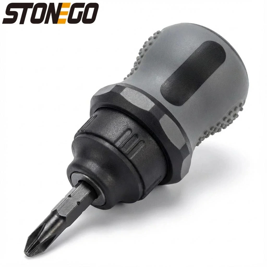 STONEGO Dual-purpose Ratchet Screwdriver Adjustable Cross Slot Telescopic Maintenance Handheld Tool