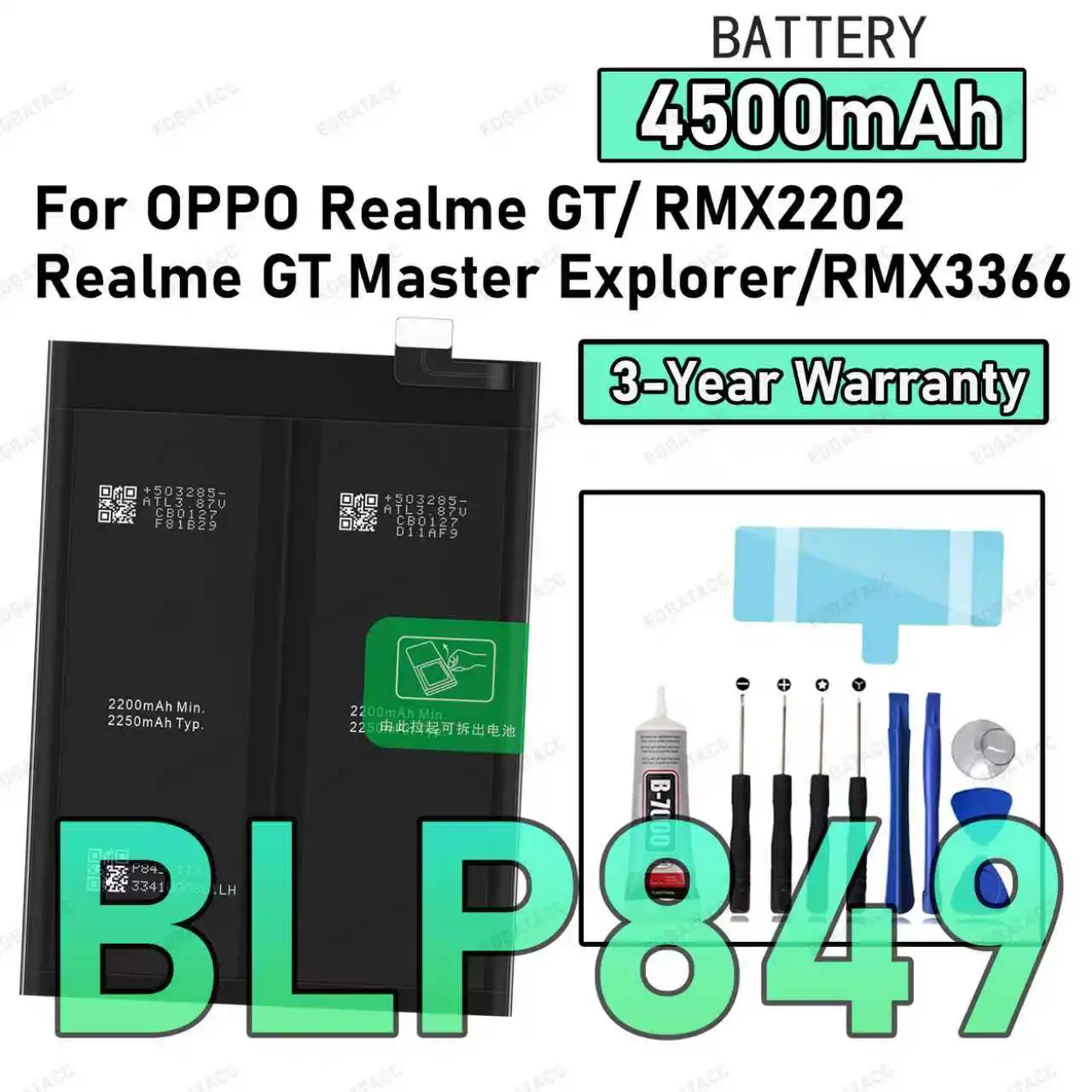 100% New High Quality BLP849 Battery For OPPO Realme GT/REALME GT 5G/GT Master Explorer Edition Batteries+Free tools