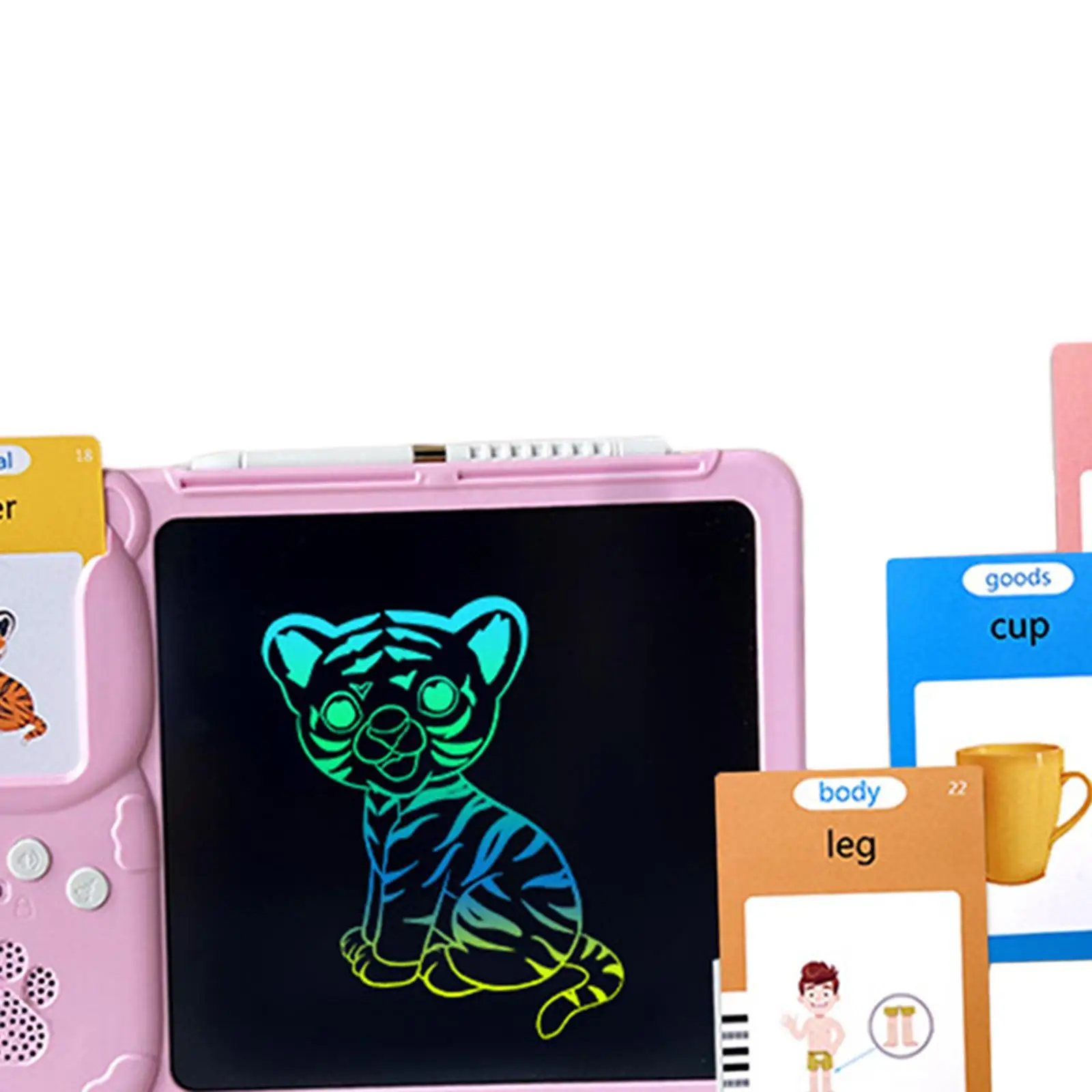 Kids Writing Tablet, Pocket Speech Talking Flash Cards Sensory Toy, Preschool