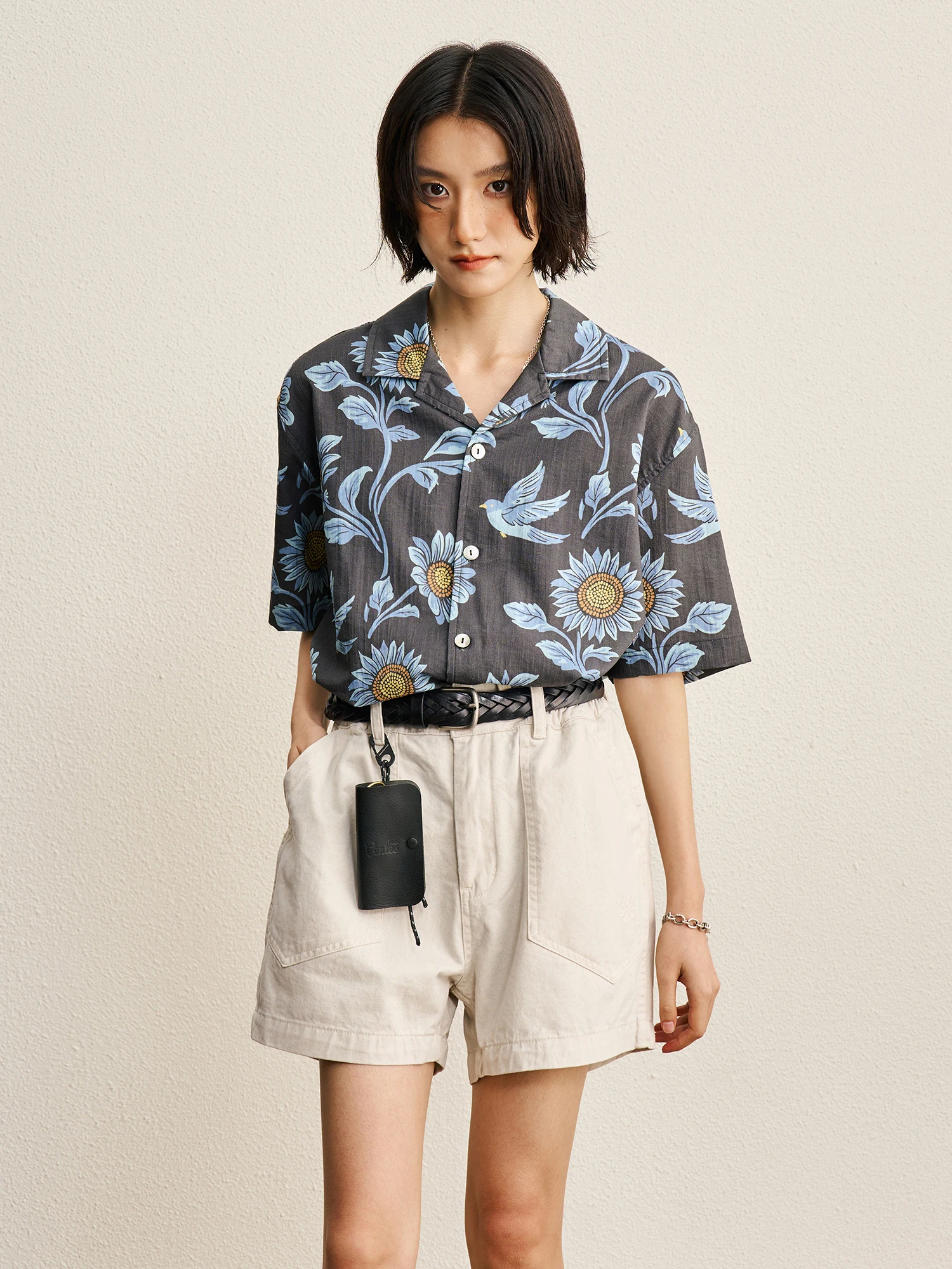 CENLES SS26 Casual Hawaiian Shirt Loose Fit Short Sleeve Beach Vacation Print Shirt Comfortable Breathable Skin-Friendly