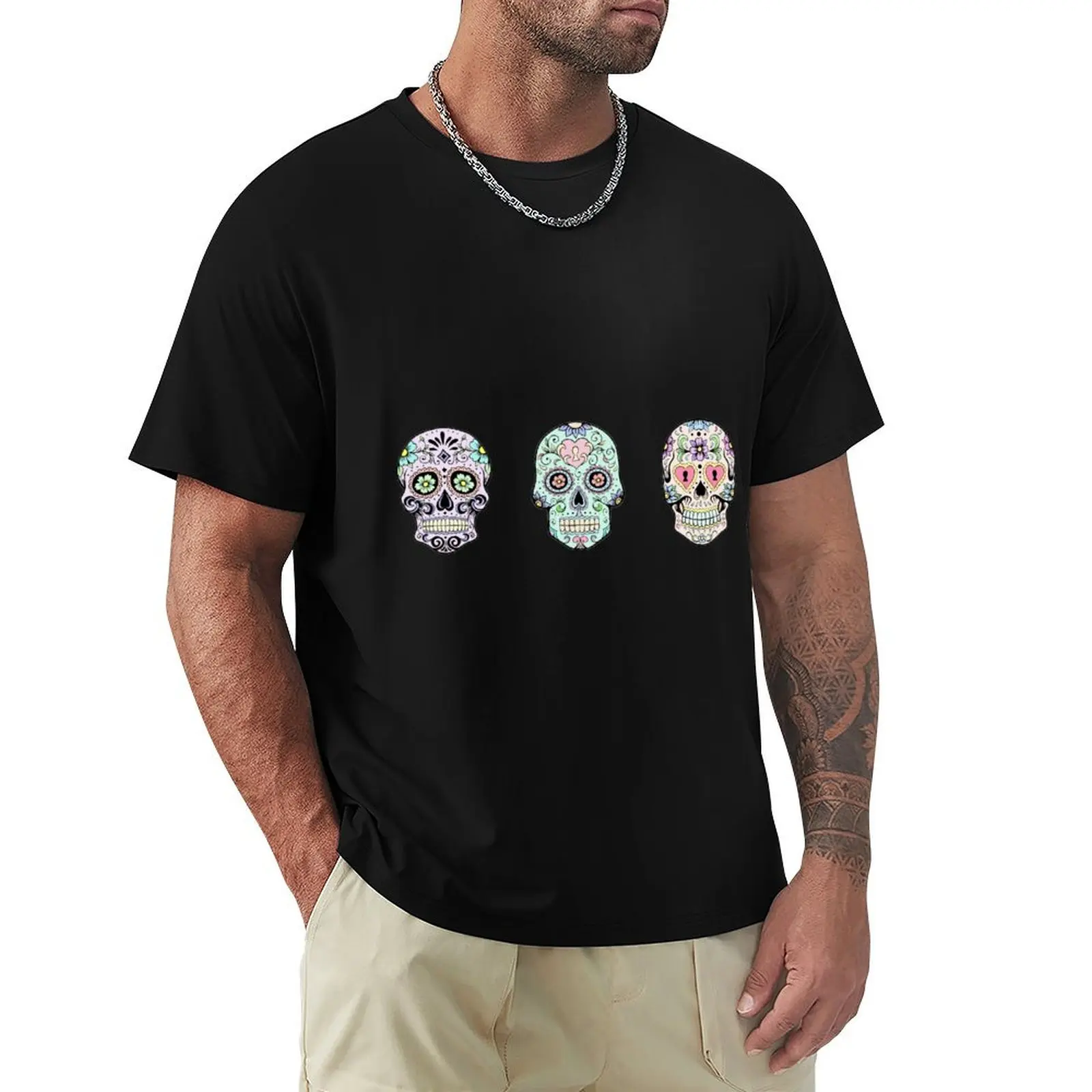 

Sugar skulls T-Shirt plus size clothes custom t-shirts plus sizes Funny t-shirt mens tall t shirts