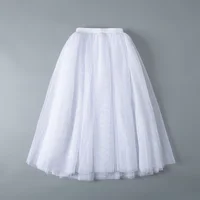 Gran oferta, falda de tul de baile blanca de 3 capas para niños y niñas, falda tutú de Ballet medio larga para mujeres y adultos