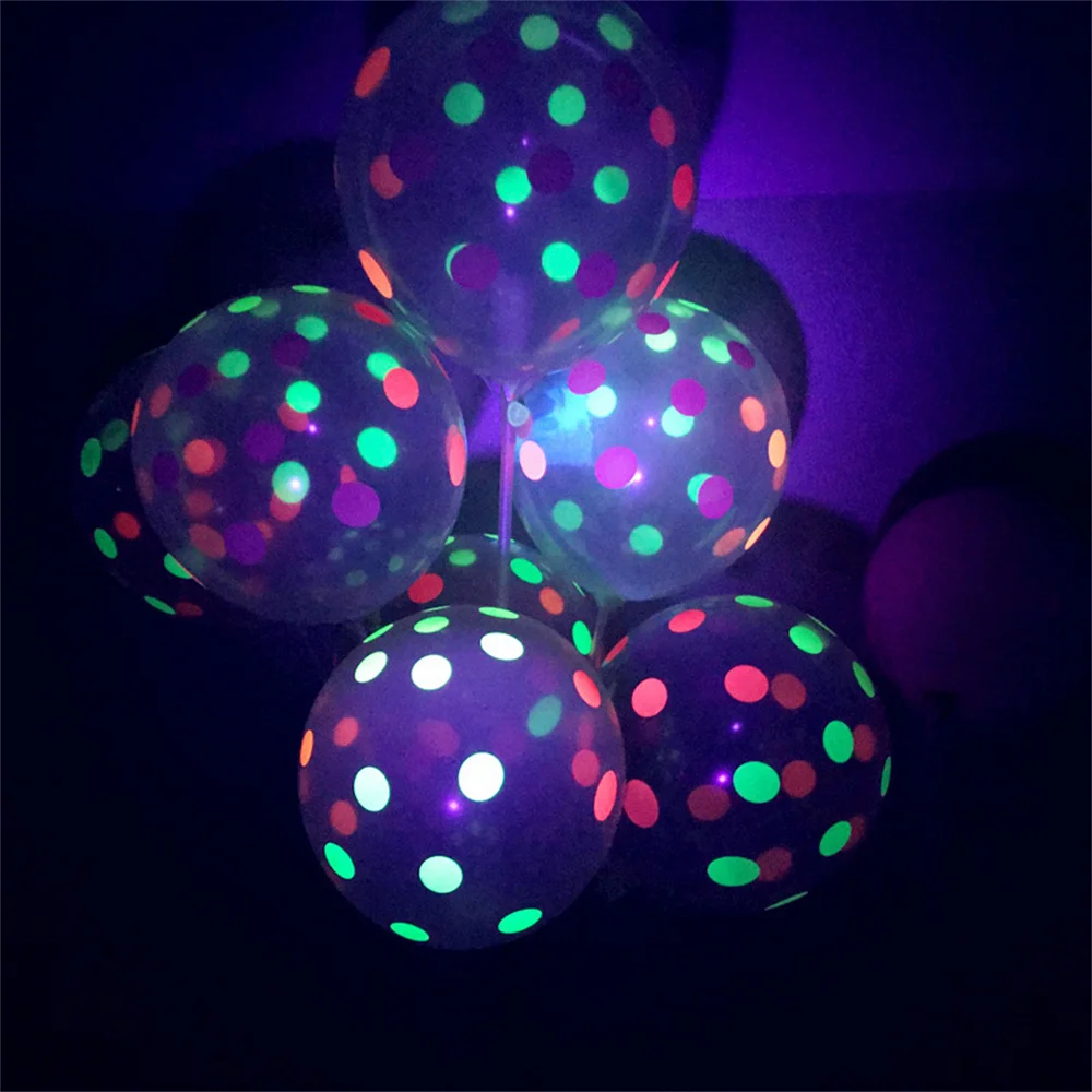 10 stuks 12 inch UV Neon Glow Fluorescerende Ballonnen Decor Happy Birthday Party Ballonnen Glow In The Dark Blacklight reactieve benodigdheden