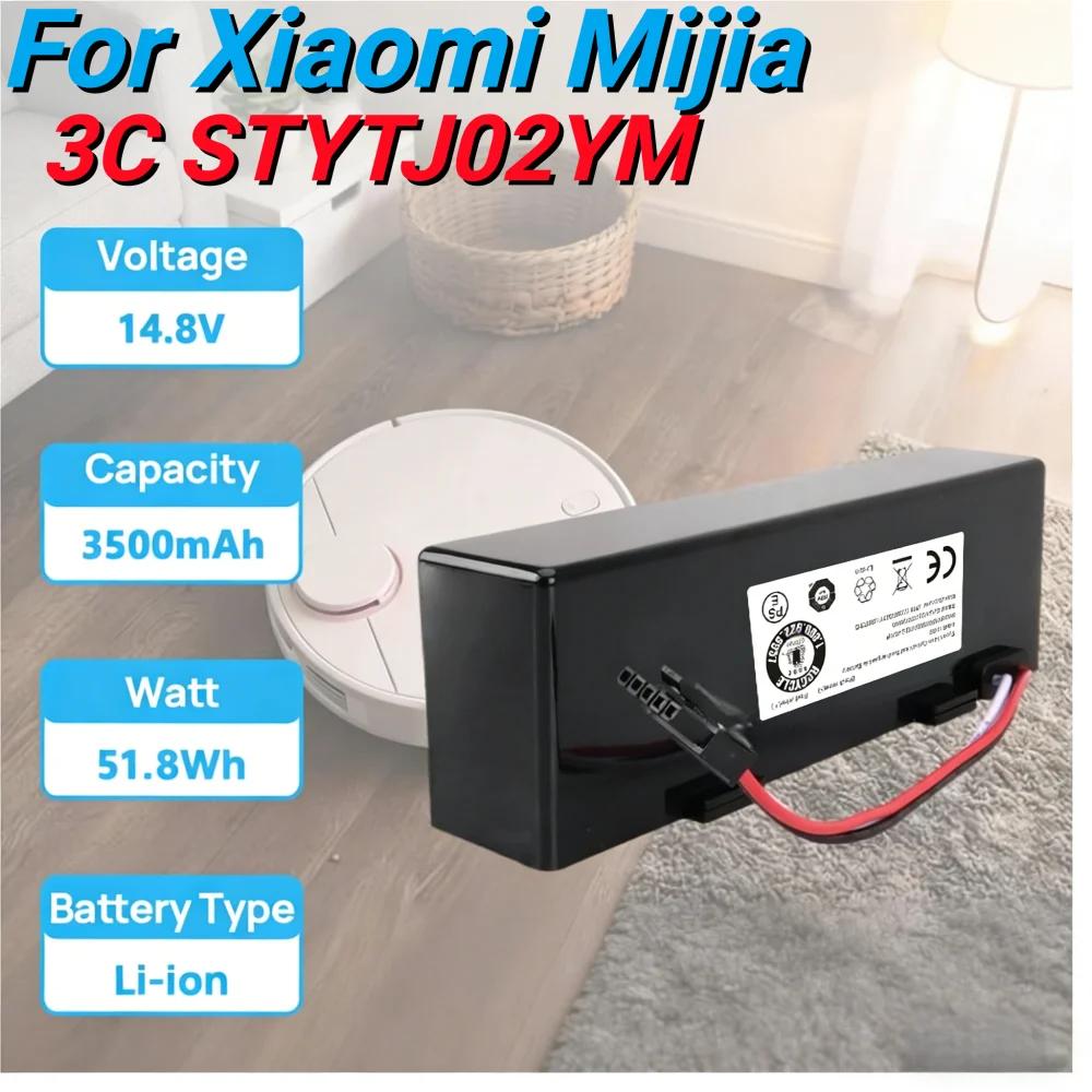 

14.4V/14.8V 3500mAh B106CN Battery For Xiaomi Mijia 3C Mop Pro P/2S/S12 STYTJ02YM Sweeping Mopping Robot.