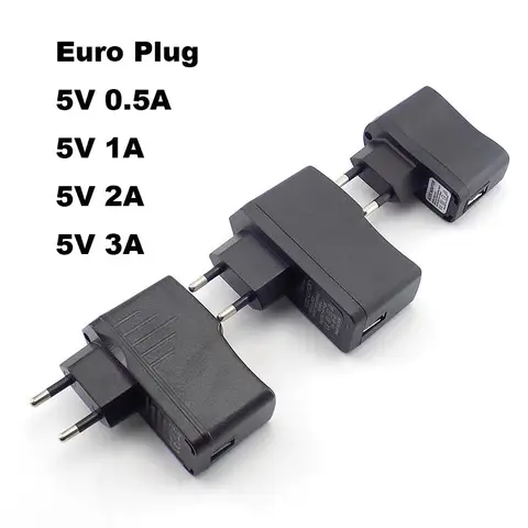AC 110V-240V do DC 5V 0.5A 1A 2A 3A Adapter USB do wtyczki Euro Ładowarka USB Zasilacz Uniwersalne ładowanie w podróży w28