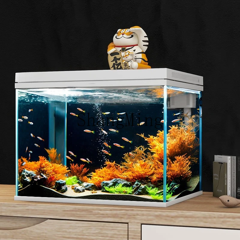 

SM new fish tank self-circulation living room aquarium desktop household small glass tank