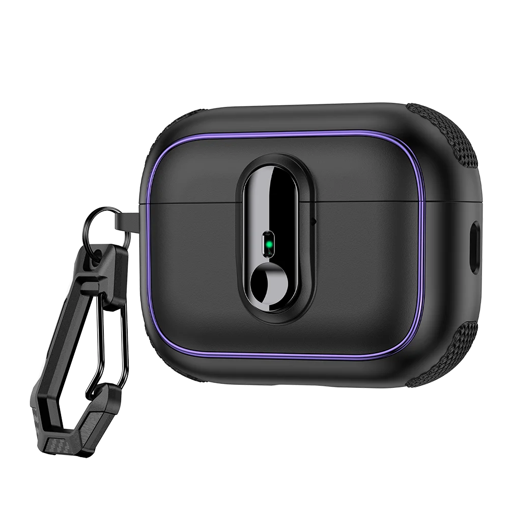 Capa Protetora Armor Lock para AirPods Pro 3, Capa de TPU e PC à Prova de Choque para Fones de Ouvido, Compatível com AirPods Pro 2, 2ª, 4ª, 3ª e 1ª Geração, com Gancho.