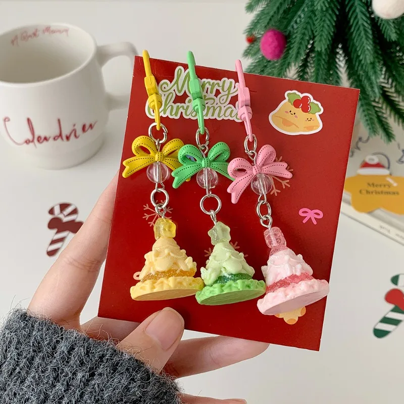 

Рождественские украшения в корейском стиле, брелок для ключей, держатель для девочек, брелок для ключей Санта-Клауса, органайзер, милая мультяшная сумка на дереве, очаровательные украшения