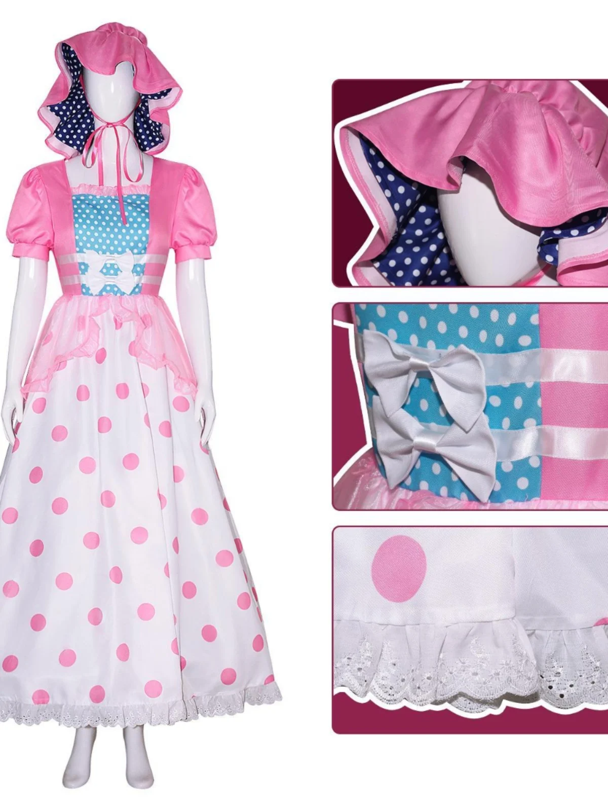 

Toy S Cosplay Costume Pink Long Dr epherd Girl loween Performance Outfit Stage Costume Women's Traditional Wear