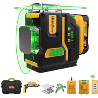DEG 12 lines 3D Self Leveling, 3x360 Green Beam Cross Line Laser Level With Remote Control, Magnetic Base, Hard Carry Case